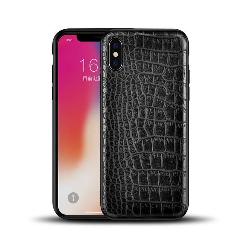 

Luxury Case For iPhone XR X XS MAX Back Cover Fundas Mobile Phone Shell Protective Case TPU Soft Cases Crocodile skin texture