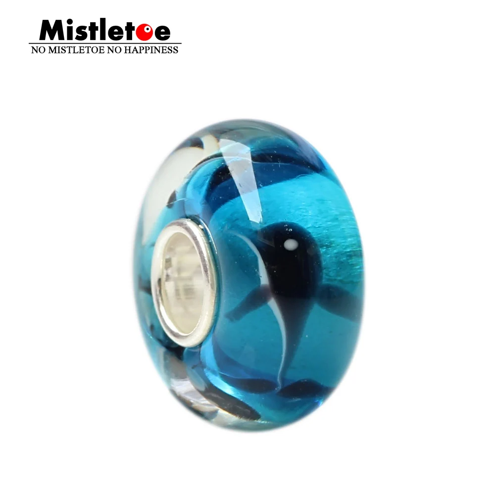 

925 Sterling Silver Large Hole Colorful 3D Animal Shark whales Murano Glass Charm Beads Fit European Bracelet Jewelry