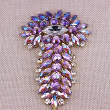 11,2x7,5 см свадебные пояса Аппликация нежный светло-фиолетовый AB Rhinestone Аппликация для модная одежда Шапки вечерние платье Декоративные