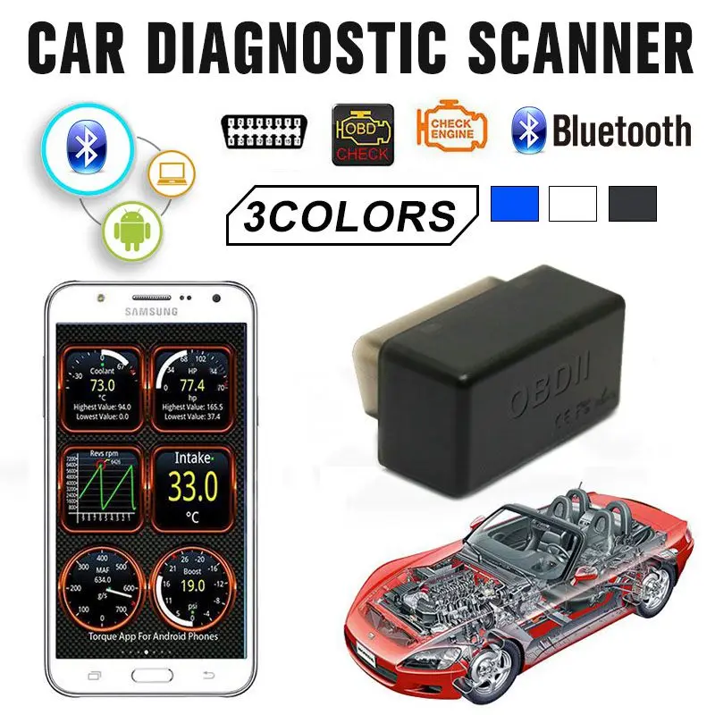 VicTsing Car Auto Diagnostic-Tool OBDii Wireless ELM327 Code Reader Scan Bluetooth Engine Diagnostic Tool for Android ELM 327    (23)
