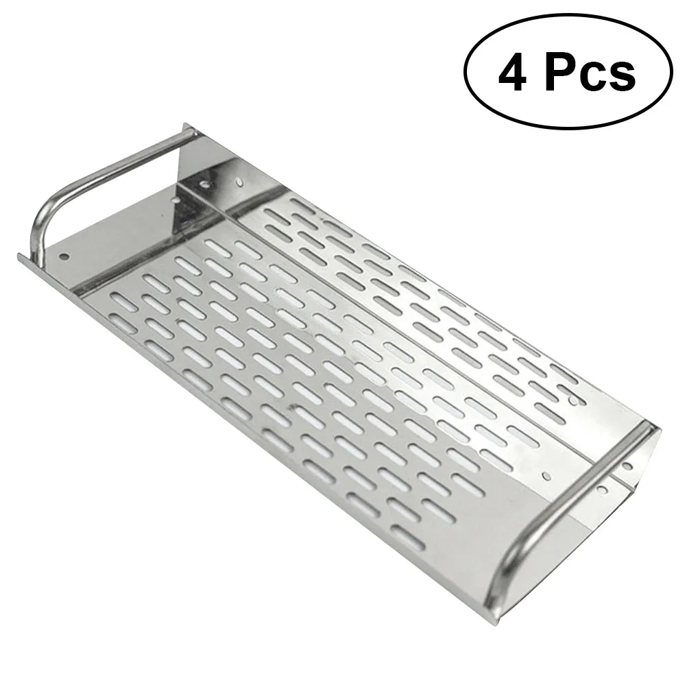 

4pcs Stainless Steel Shower Shelf Bathroom Wall Mounted Durable Bathroom Storage Holder Bath Rack for Body Wash Shampoo