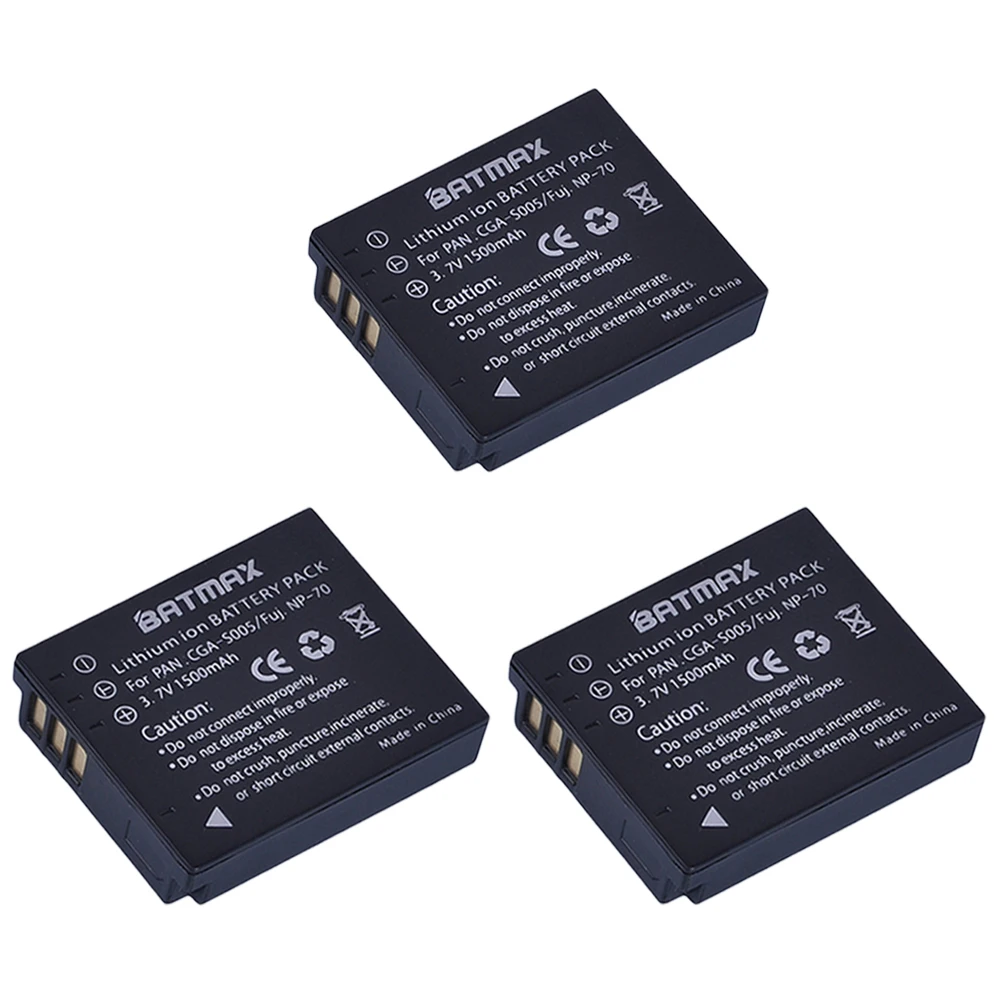 3 Pcs Cga-S005 S005 Bcc12 Cga-S005E Dmw-Bcc12 Batteria Ricaricabile Per Panasonic Lumix Dmc-Dmc-Fx180 Dmc-Lx1 Dmc-Lx2 Lx3 Fs1 Fs2 Fx01