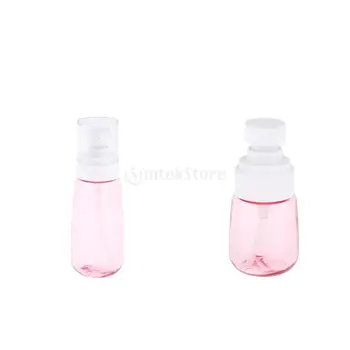 

2 Pieces Pink Plastic PET Spray Bottles w/Fine Mist Container for DIY Home Cleaning, Beauty Care- 30ml & 100ml