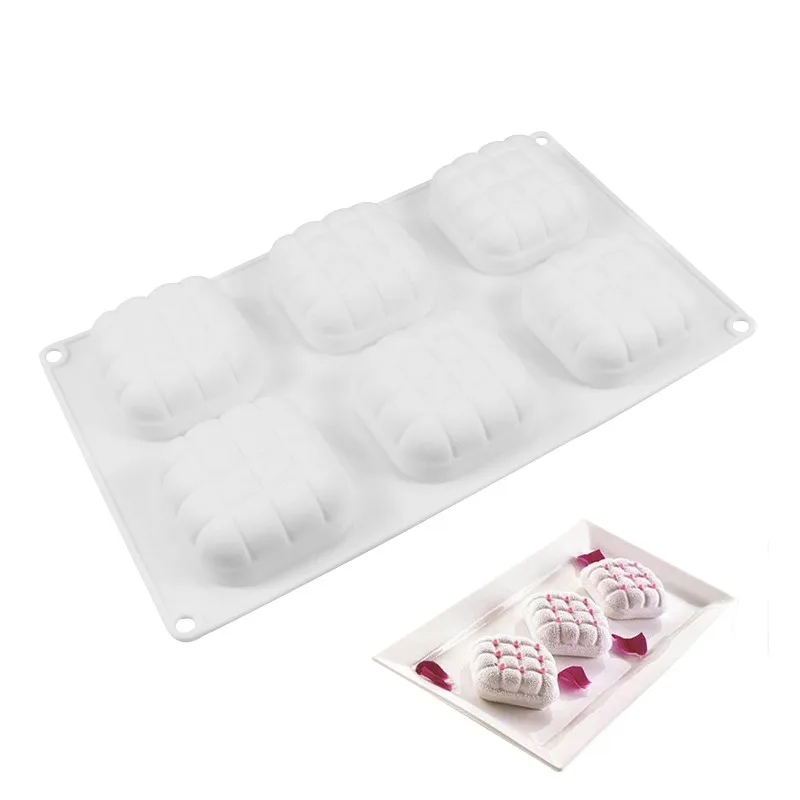 Buy 1Pcs 6 Cavity Silicone Mold Pillow Cake Molds For