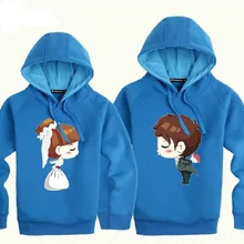 Унисекс, для женщин и мужчин, мультяшная Невеста и жених, милый поцелуй, хлопковая толстовка, для пар, пальто с капюшоном, пуловер, зимний, толстый, теплый, 8 цветов