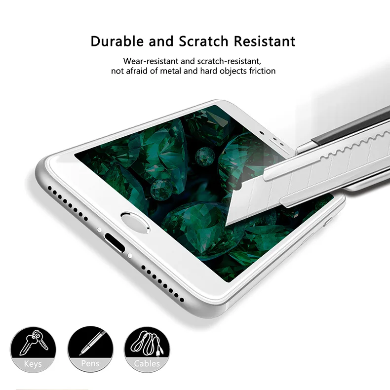 KINGXBAR for iPhone 7 8 Plus Screen Protector Anti Fingerprint Glass for iPhone 8 Glass On the for iphone 8 Plus Clear Full Film (9)