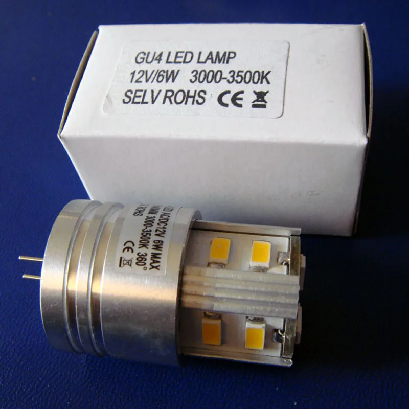 Высокое качество 5630 AC/DC12V 6W высокой мощности G4 светодиодные лампы 12V Светодиодные