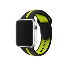 Esporte silicone strap Para apple watch 4/3/2/1 iwatch 42 (44) mm/38 (40) mm Duplo cor pulseira de borracha pulseira