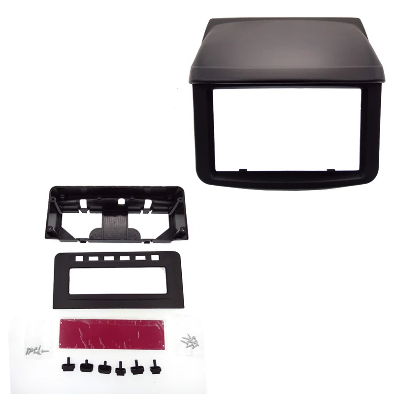 Top Double 2 Din font b Car b font Surround Panel fascia for Mitsubishi Pajero Sport