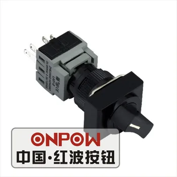 

ONPOW 16mm IP40 Two/Three position Selector switch Maintain/Return Rectangle Plastic Knob Switch (LAS1-BJ-X) CE,ROHS