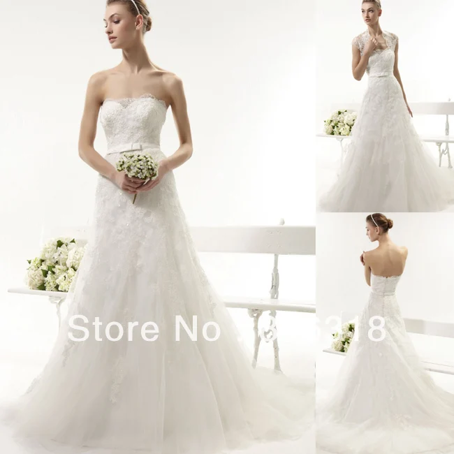 New Arrival Hot sale!! Elegant Ivory Sweetheart With Jacket Bodice Lace A-line Wedding Dress Bride | Свадьбы и торжества