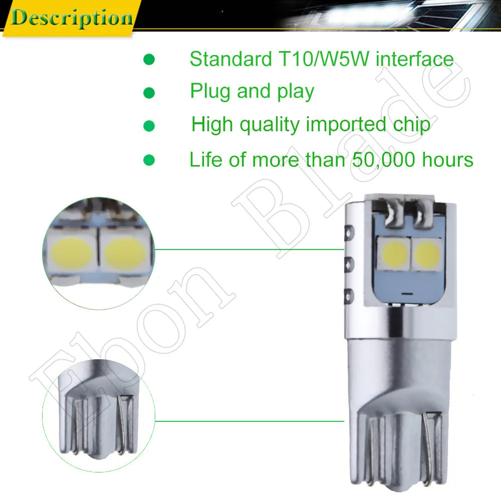 2 шт t10 led w5w светодиодные лампы для авто Стайлинг автомобиля 12V 24V 3030 smd светодиодные лампы t10 W5W светильник лампы для авто 5W5 светильник s w5w t10 белый 6000k