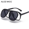ALOZ MICC New Fashion Flip Sunglasses Women Men Unique Oversized Square Sun Glasses Clamshell Two Lens Eyeglasses Q344 ► Photo 1/6