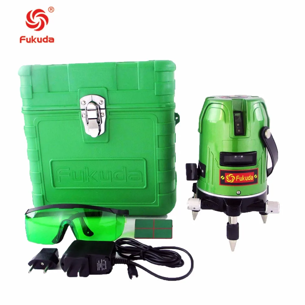New Fukuda Green Laser Level 5 Line 1 Point 360 Rotary Lazer Line Ek