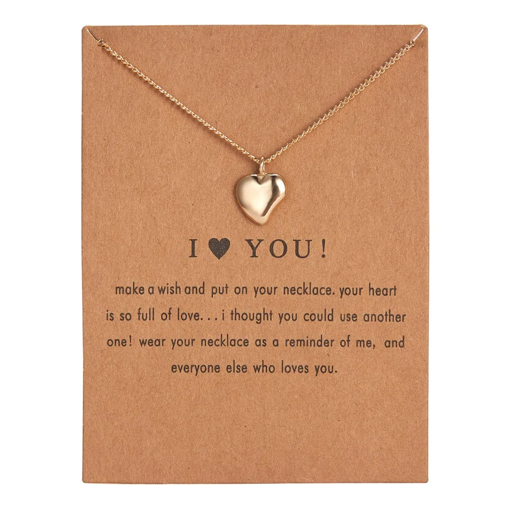 

Fashion Jewelry Wish New Gold-color Sister Love Heart-shaped Alloy Clavicle Short Necklace For Women Girl Gift