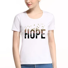 New 2017 Fashion Women T-Shirt Creative Hope Letter Design Summer Kawaii Casual Short Sleeve Top Tees Plus Size L7-A-4