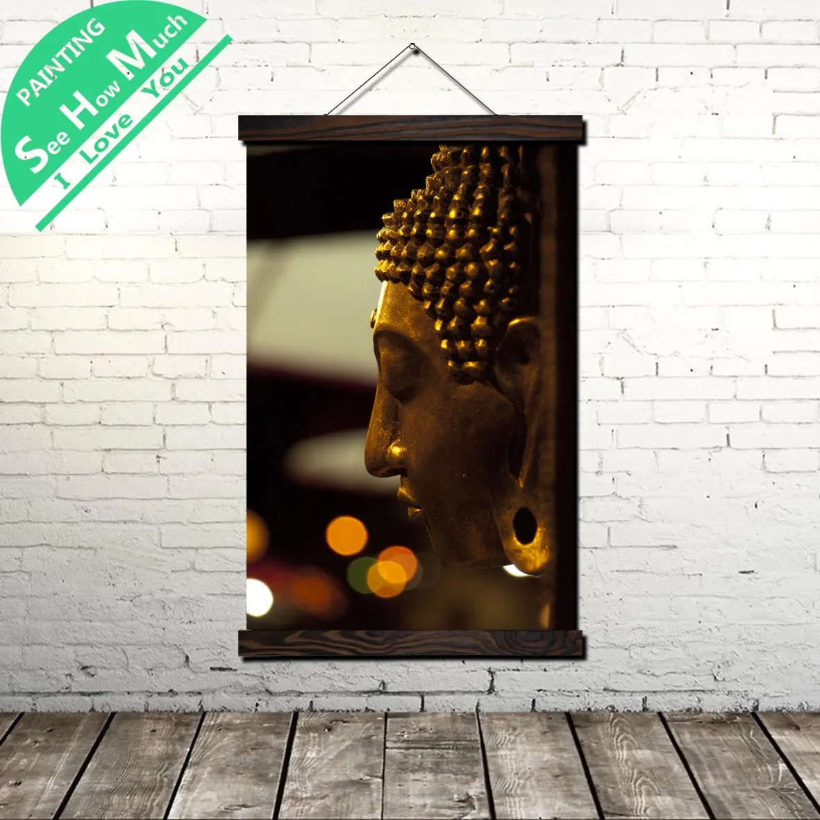 

Buddha Side face Scroll Painting Canvas Vintage Poster and Prints Wall Art Pictures Living Room Bedroom Farmhouse Decoration