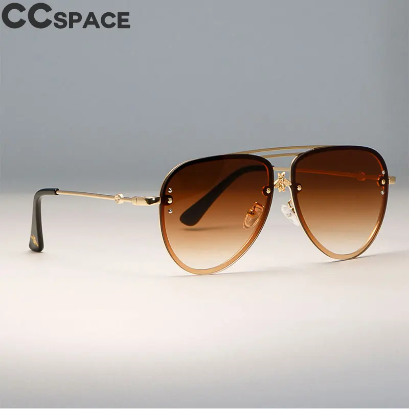 

2018 Luxury Pilot Sunglasses Men Women Golden Bee Shades UV400 CCSPACE Vintage Brand Glasses Designer Oculos