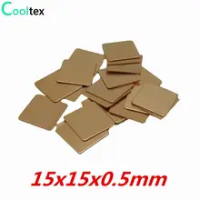 20 шт./лот 15x15x0.5 мм DIY Медь Shim Тепловые Pad Радиатора Радиатор Лист Для Ноутбуков GPU CPU VGA Чип ПАМЯТИ охлаждения