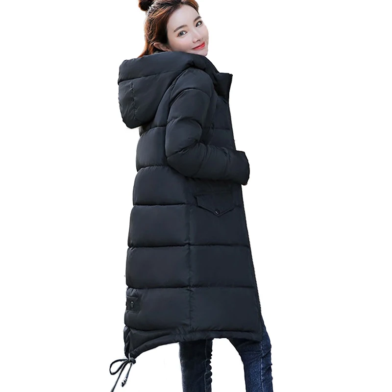

Students Cotton jacket Winter Parkas Women Thicken Hooded Tops Plus size Loose Warm Cotton-padded jacket Female Long Coats N251