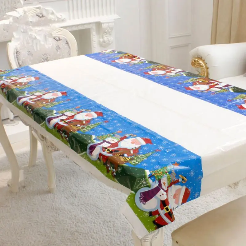 

Christmas Cartoon PVC Waterproof Table Cloth Rectangular Cover Party Decoration