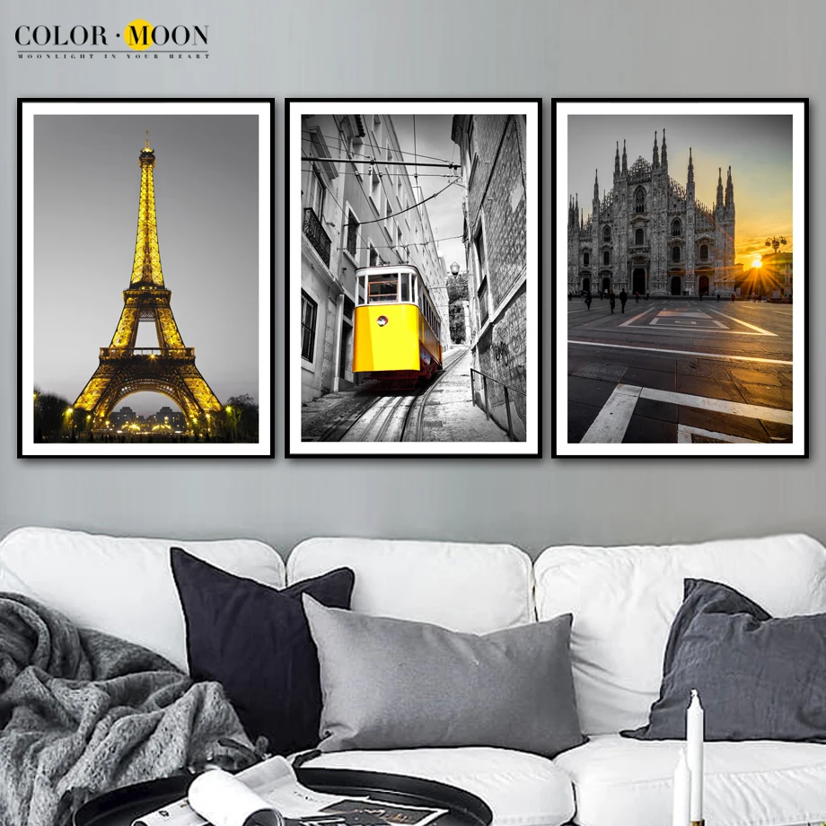 COLORMOON Paris Rome Wall Art Canvas Painting Posters And Prints Nordic