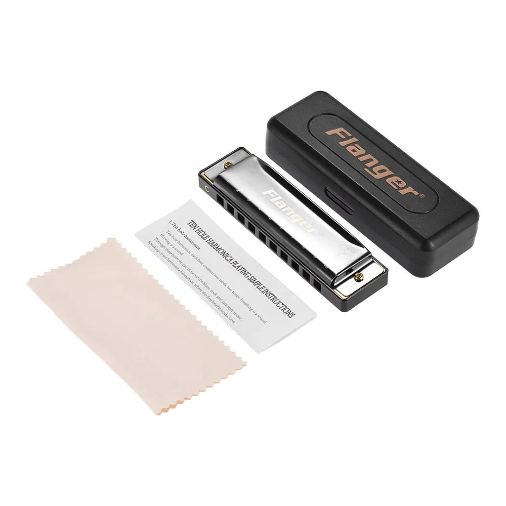 

Flanger FH-01 Harmonica Diatonic Blues Harmonica Standard 10 Hole 20 Tone with Case Key of C for Beginner Professionals