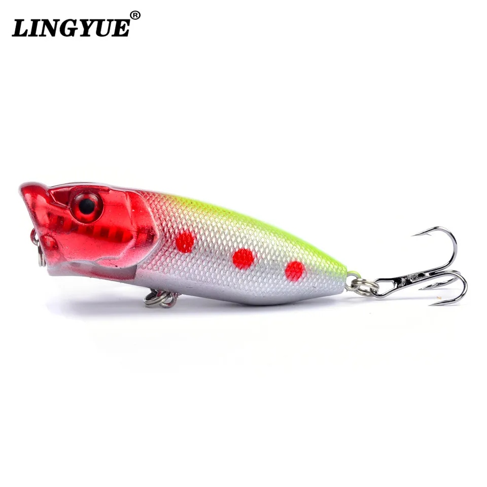 Hot 1pcs Fishing Lures 6.5cm/12g Topwater Popper Bait 5 Color Hard Bait Artificial Wobblers Plastic Fishing Tackle With 6# Hooks Hot 1pcs Fishing Lures 6.5cm/12g Topwater Popper Bait 5 Color Hard Bait Artificial Wobblers Plastic Fishing Tackle With 6# Hooks