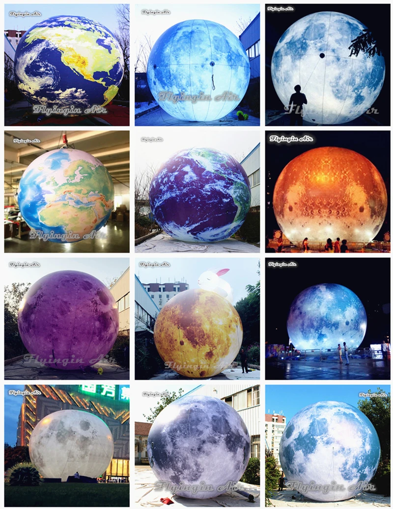 Огромный свет надувной планета Луна Подгонянный светодиодный шар для ночного клуба вечерние украшения
