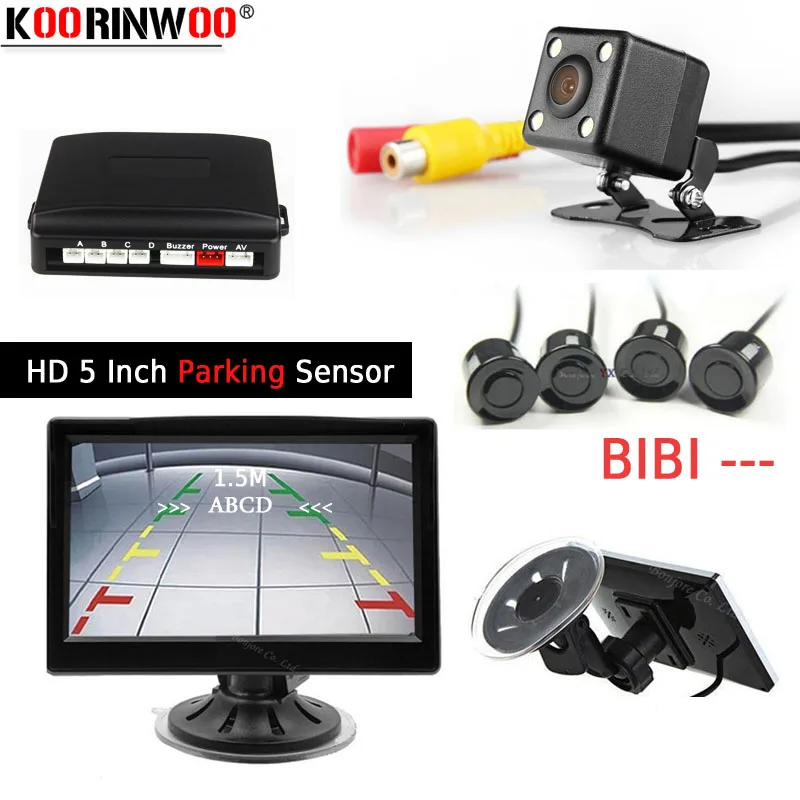 

Koorinwoo Dual Core Car Parking Sensor Alarm System Display Vehicle LCD Display Car Rearview Camera Car detector Parktronic Set