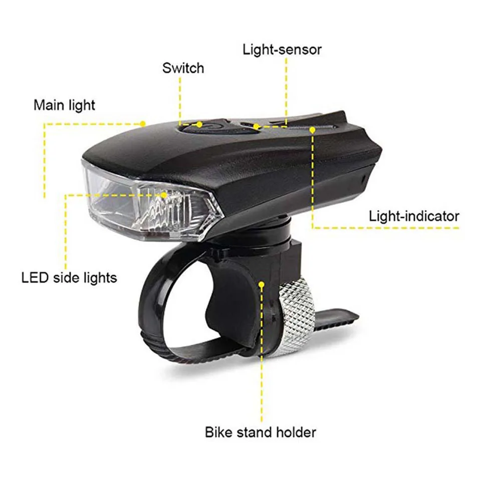 Flash Deal Smart Mountain Bike Light 500 lumens LED Bicycle Front Light USB Rechargeable Automatic Safety Lights Outdoors Cycling Headlight 2