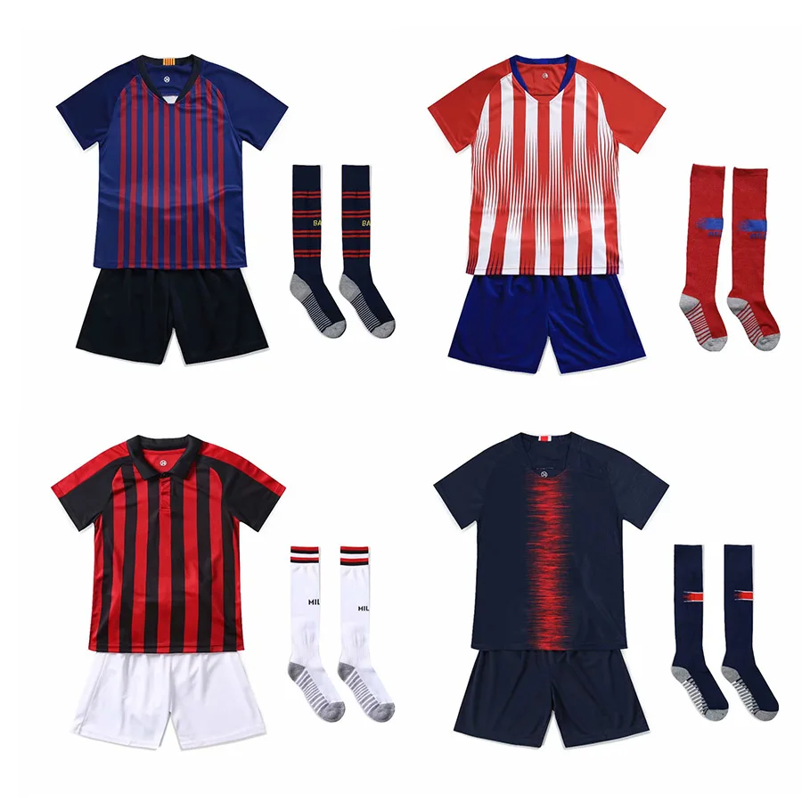 

Adult football jersey suit blank custom 100% polyester football jersey suit men and women football jersey suit socks