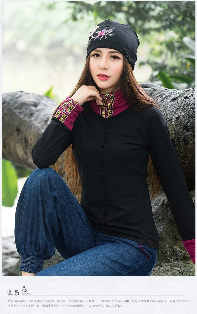 Женская осенне-зимняя дешевая одежда-китайская Мексиканская стильная винтажная хиппи черная синяя Цветочная вышивка шапка Skullies Beanies