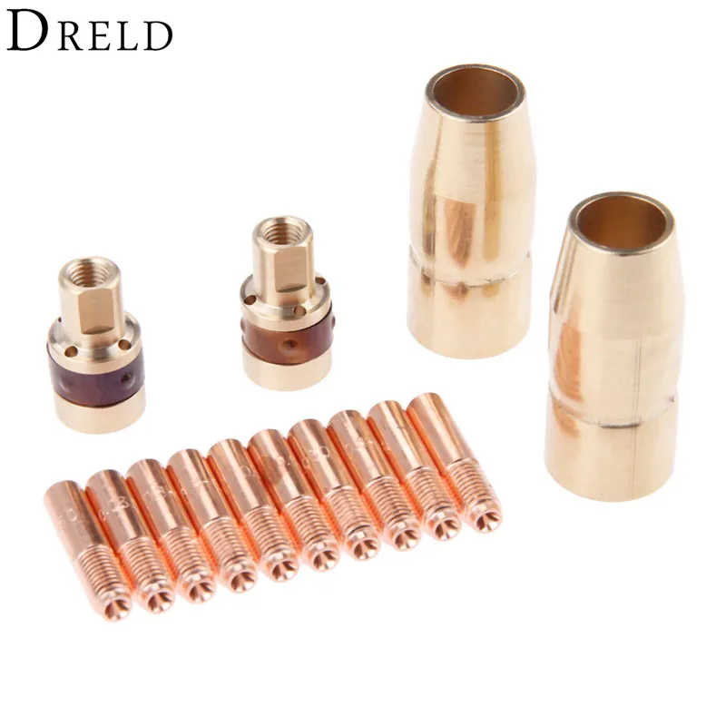DRELD 14Pcs TIG Welding Torch Kits Tip Nozzle 169715 Adapter 169716 Contact Tip 000067 for TIG Welding Torch Welding Accessories DRELD 14Pcs TIG Welding Torch Kits Tip Nozzle 169715 Adapter 169716 Contact Tip 000067 for TIG Welding Torch Welding Accessories