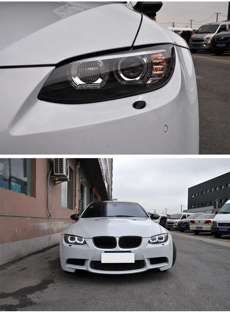 Стайлинга автомобилей чехол для BMW M3 328i 335i 330i E92 E93 2006-2012 светодиодный фары светодиодный фар H7 D2H HID Ангел глаз Bi Xenon луча