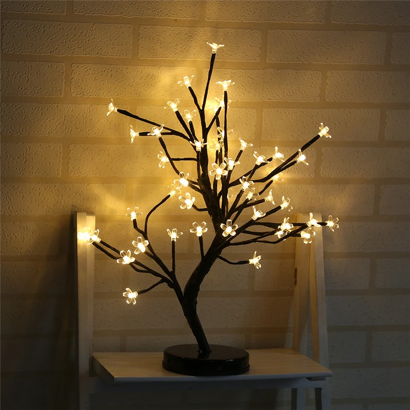 

48 Heads Cherry Blossom Tree Night Lights Living Room Plum Blossom Tree Lamp LED Rose Night Lamp Home Fairy Wedding Decorations