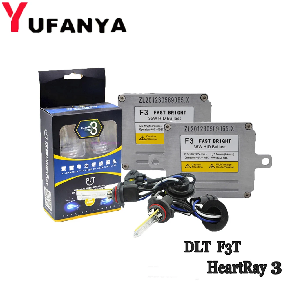 35 Вт HID Xenon комплект балласт для DLT F3T с HeartRay HID ксеноновая лампа H1 H3 H7 H11 9005 9006 9012 D серии модернизированная фара