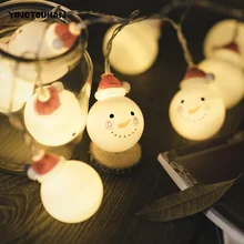 Yingtouman Санта Клаус Тип LED Вилки лампа Рождество для отдыха и вечеринок Сад свет строк открытый Декоративные светильники 5 м 20LED