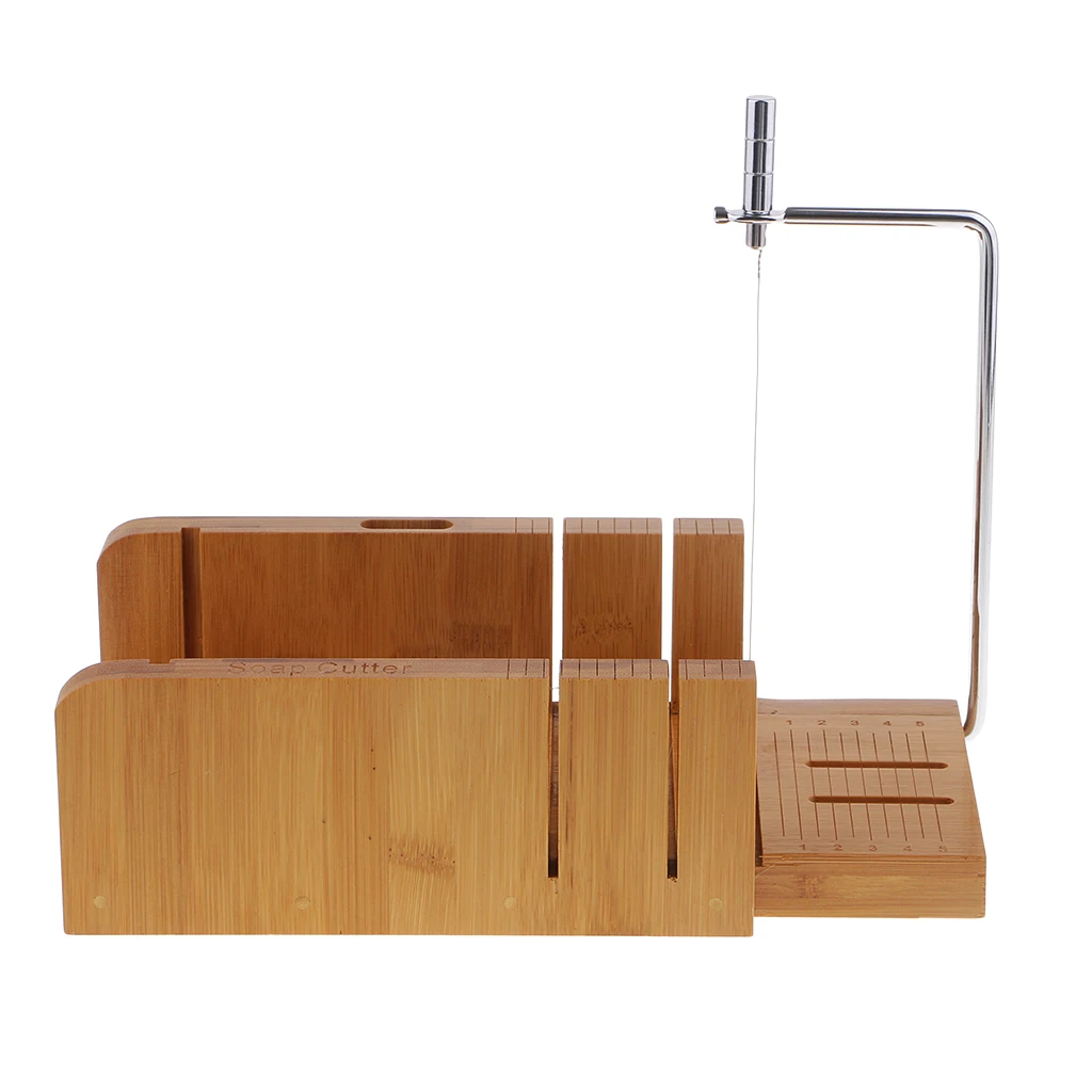 Wooden Soap Cutter Loaf Set With Rectangle Silicone Mold And Wood Box - Straight And Wavy Soaps