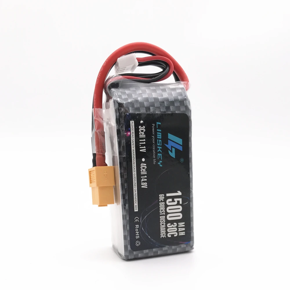 3 шт. Limskey 3S LiPo батарея 11,1 V 1500Mah 3S 30C MAX 60C XT60 Разъем для RC автомобилей самолета лодки, вертолёт части WLtoys V950