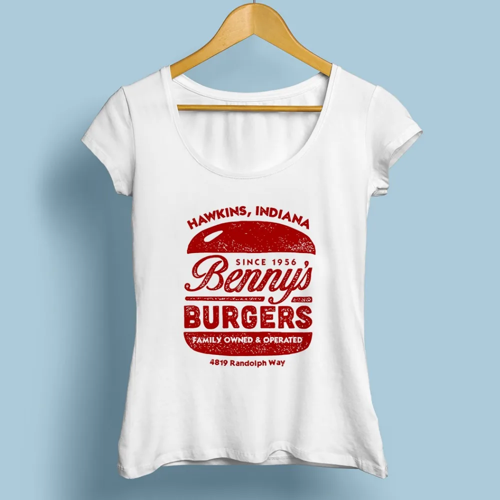 BENNYS гамбургеров дизайн футболка femme JOLLYPEACH новый бренд белая Повседневная для
