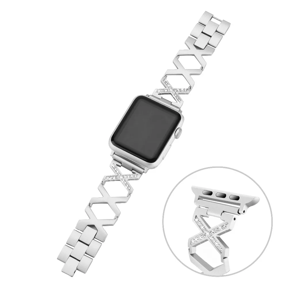 JOYOZY женские часы ремешок для Apple Watch 38 мм 42 мм Металлические Регулируемые модные элегантные роскошные для iwatch серии 3 2 1 браслет