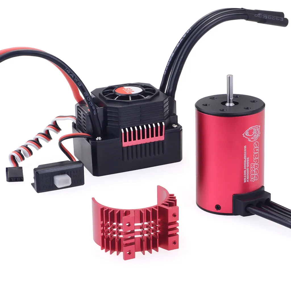 HIINST водонепроницаемый 3660 2600KV бесщеточный двигатель + 60A ESC 2 3S Набор для 1/10 RC