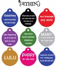 2pcs/lot Free engraving Aluminum pet id tags dog cat name tags pet id collar Personalized engraving round shapes 8 colors