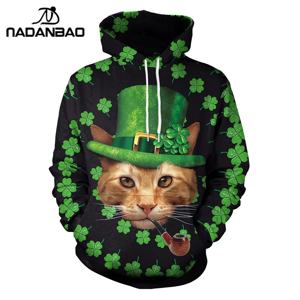NADANBAO Lucky Clover толстовки для женщин толстовка День Святого Патрика Прекрасный 3D