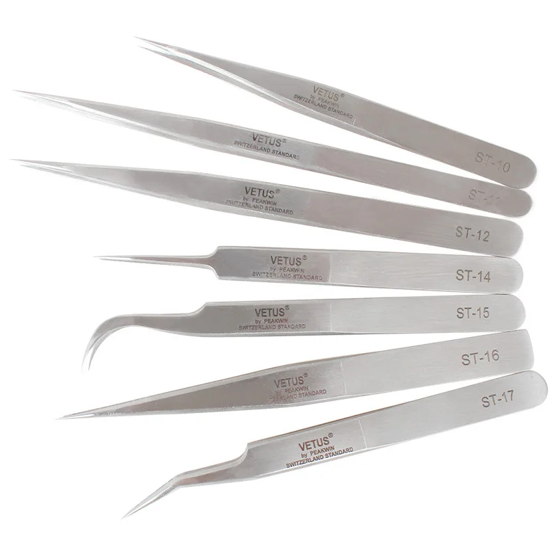 

100% Genuine Vetus ST Series Ultra Precision Stainless Tweezers Extension Anti Acid ESD Anti-Static Stainless Tweezer
