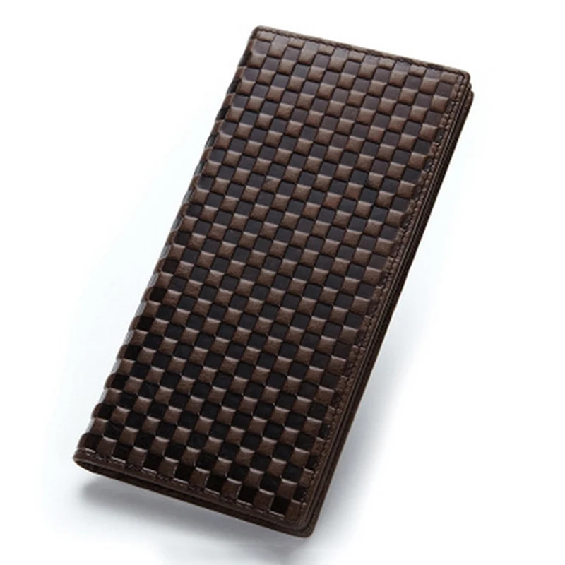 

Ultra-thin Fashion Personality Convex Concave Small Square Type Solid Youth Soft Genuine Leather Long Wallet Purse For Men