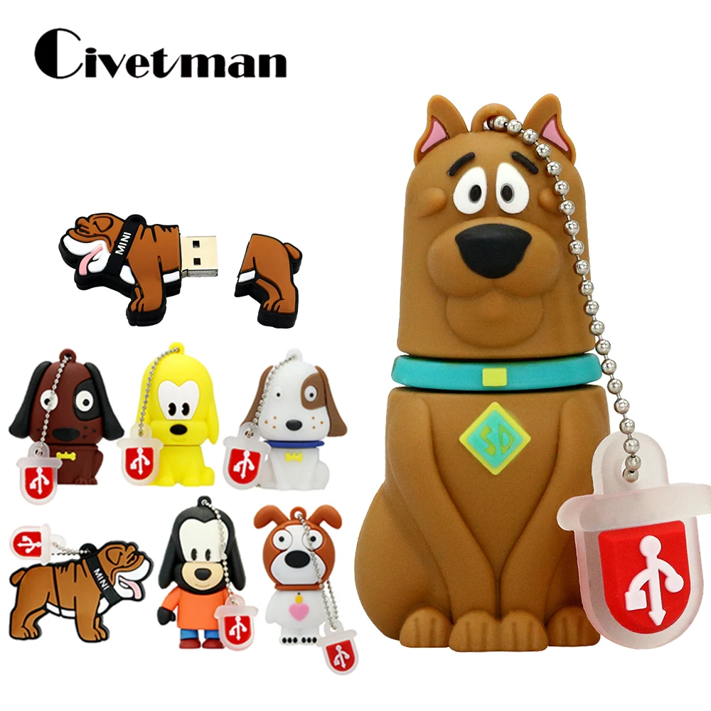 Hot Sale USB Flash Drive Animal Bulldog Pen Drive Cartoon Pug USB