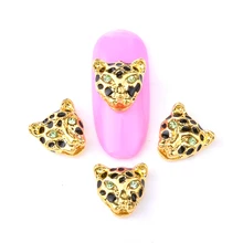 10pcs glitter gold leopard with green crystal nail alloy decorations 3d metal new arrive for nail salon charm unas BL211 10pcs glitter gold leopard with green crystal nail alloy decorations 3d metal new arrive for nail salon charm unas BL211