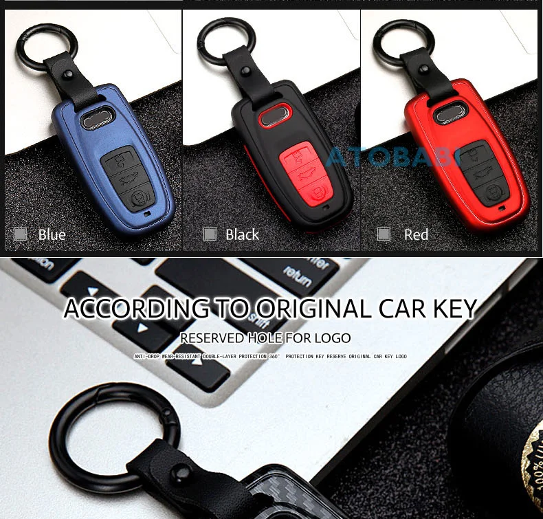 Чехол для ключей автомобиля из углеродного АБС-пластика для Audi A1, A3, A4, B8, A5, A6, A7, A8, Q5, Q7, TT, TTS, умный пульт дистанционного управления, брелок, защитная крышка, брелок, сумка, аксессуары
